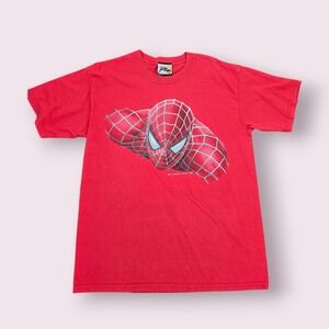 RARE VTG 2004 Spiderman 2 Promo Red Big Spiderman Marvel T-shirt sz L